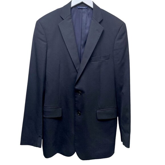 BROOKS BROTHERS Mens Blazer Size 40L Navy Blue Jacket Preppy Classic Wool Blend - Picture 1 of 16